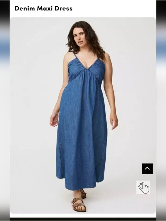 torrid Dresses & Skirts - Torrid Maxi Dress Size Light Wash Braided Straps 100 % Cotton Size M/L